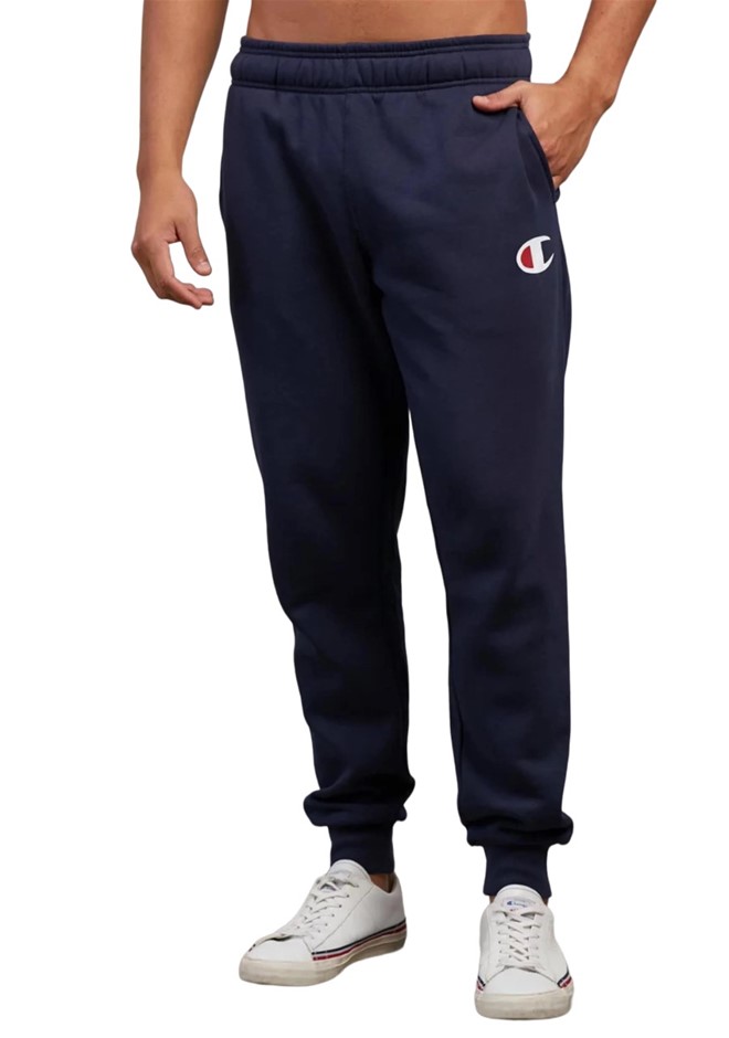 CHAMPION Men's C Logo Cuff Pants, Size L, Cotton/Polyester, Navy (NAV), AY7