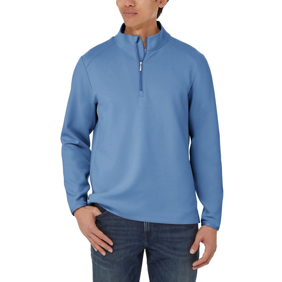SIGNATURE Men's 1/2 Zip, Size 2XL, Recycled Polyester, Blue. Buyers Note -
