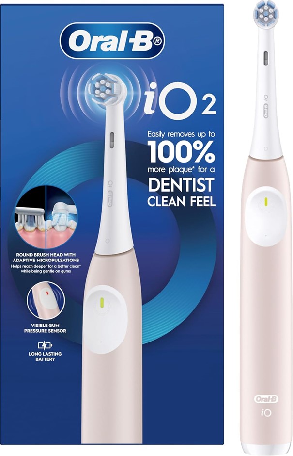 ORAL-B iO Series 2 Electric Toothbrush, Blush Pink. N.B: Damaged packaging.