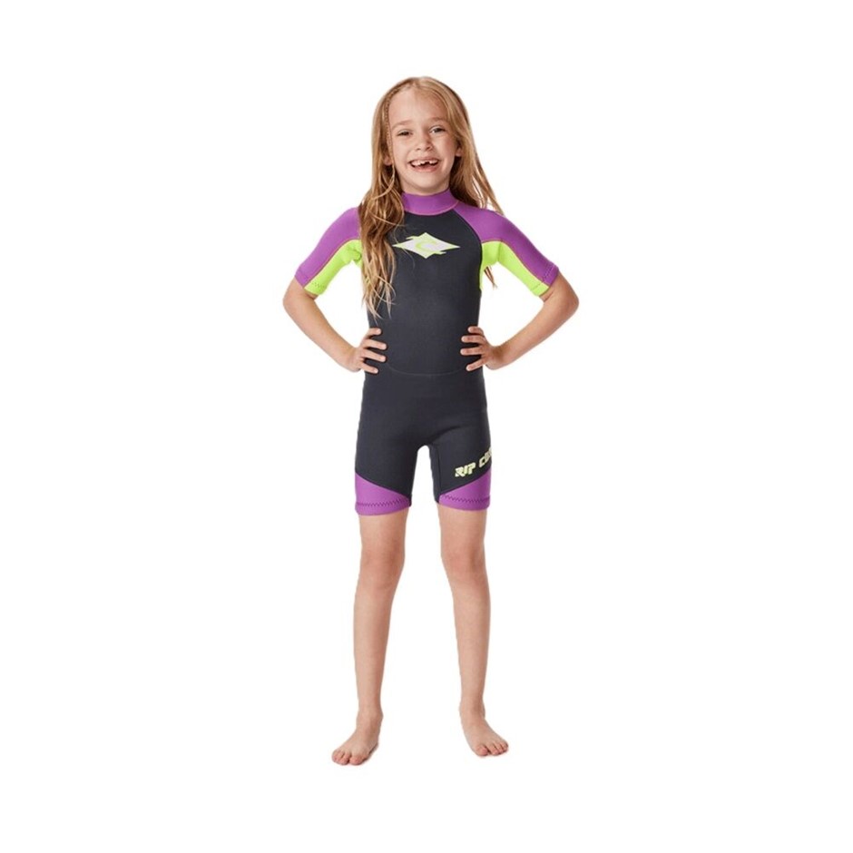 RIP CURL Girl's Groms Omega 1.5mm Back Zip Springsuit, Size 5, Purple (0037