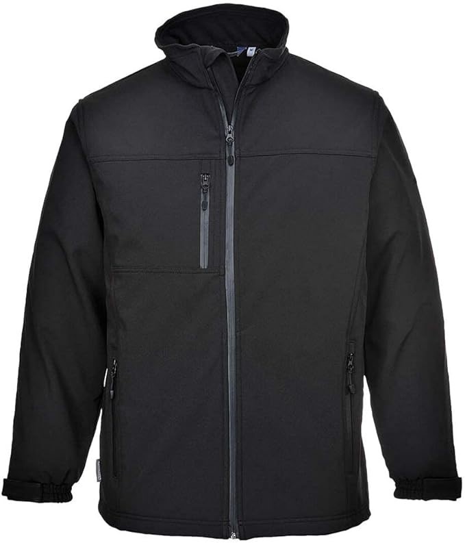 PORTWEST TK50 Water Resistant Windproof Softshell Jacket, Size XL, Black, T