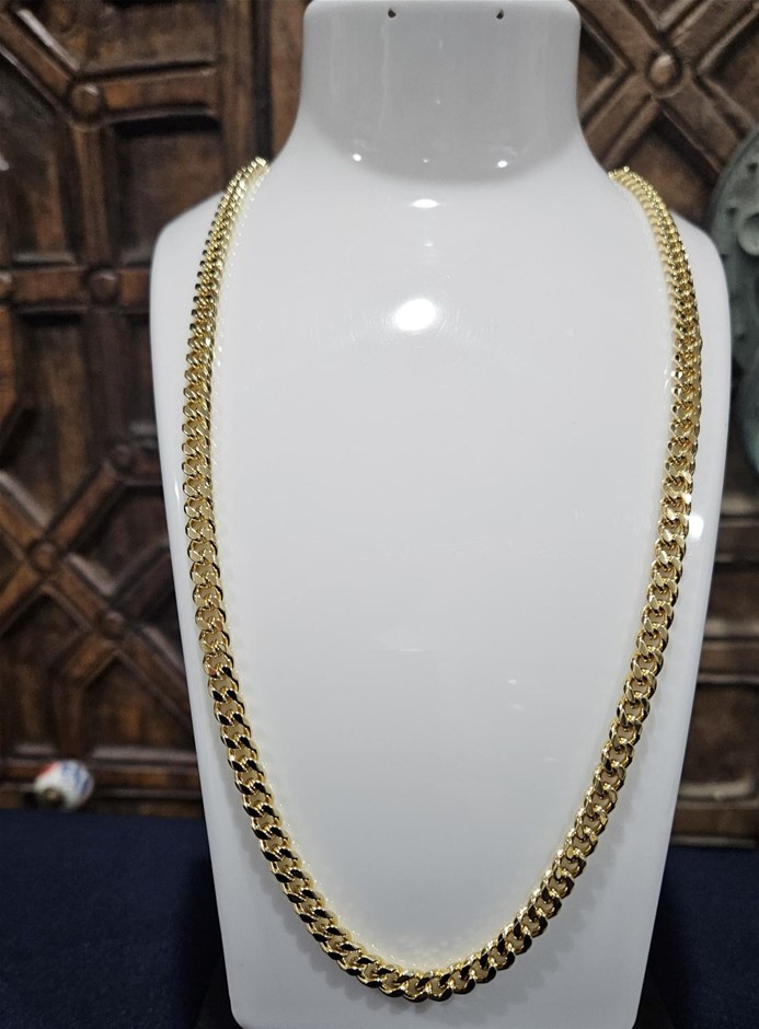 14K/Italy Stamped Yellow Gold Filled Cuban Chain -60cm-Bonus Gift