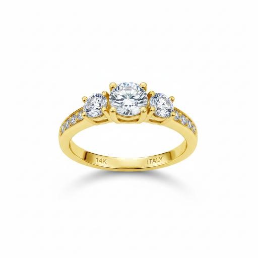 14K/Italy 1.5ctw Yellow Gold Filled Ring(stamped)Warranty Quality-6US