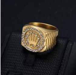 Italy 925 Silver Rolex Symbol Hip Hop Ring (stamps)-13 US