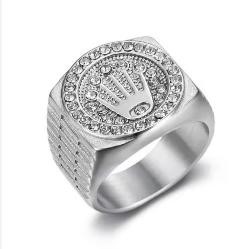 Italy 925 Silver Rolex Symbol Hip Hop Ring (stamps)-10 US