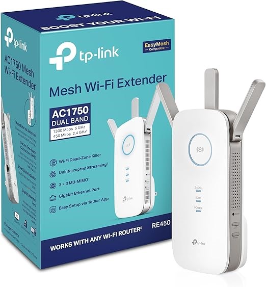 TP-LINK AC1750 WiFi Extender (RE450), PCMag Editor's Choice, Up to 1750Mbps