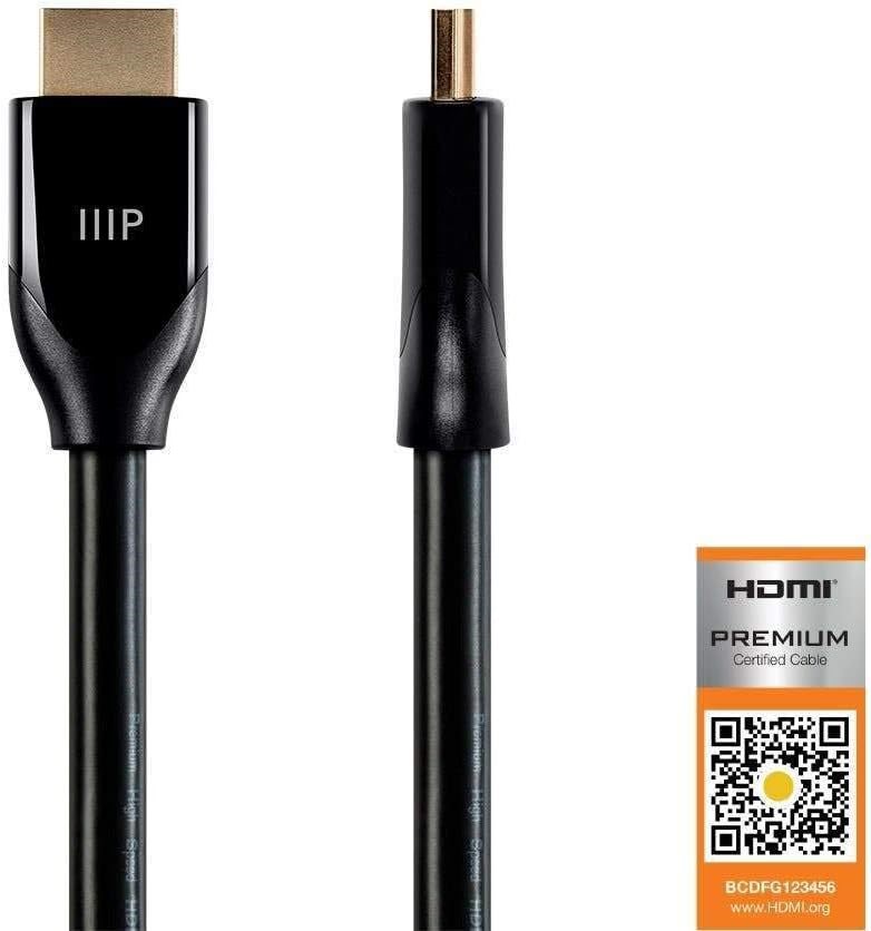 Monoprice Certified Premium HDMI Cable - Black, RRP: $64.99, 25 Feet | 4K@6