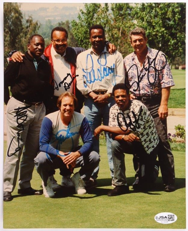 L. A. DODGERS 6 GREATS SIGNED BASEBALL PHOTO