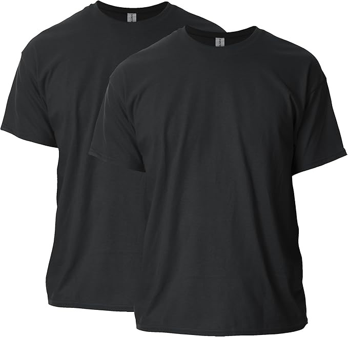 2-Pack GILDAN Men’s Ultra Cotton Tees, Size 2XL, Black, G2400.