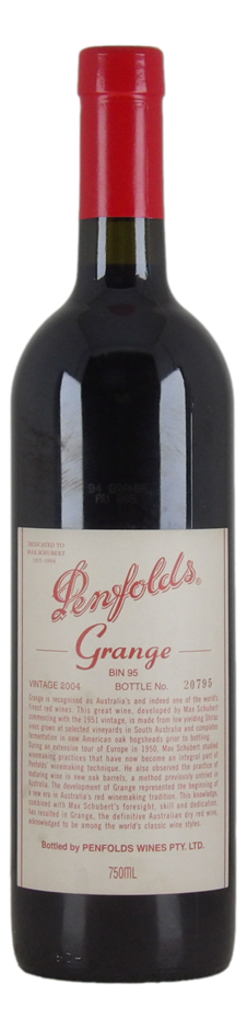Penfolds Bin 95 Grange 2004 (1x 750mL), SA.