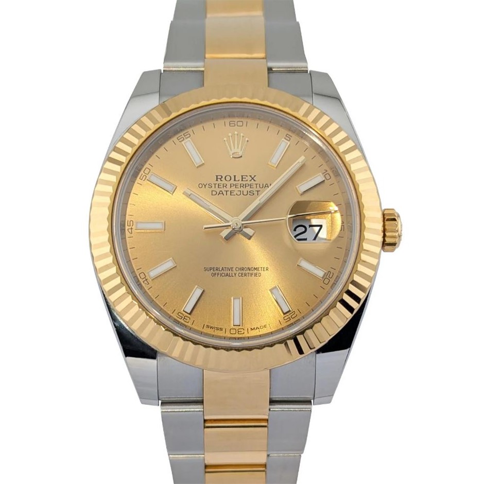 ROLEX 126333 DATEJUST 41 CHAMPAGNE DIAL 41MM 2017 BXP & COA