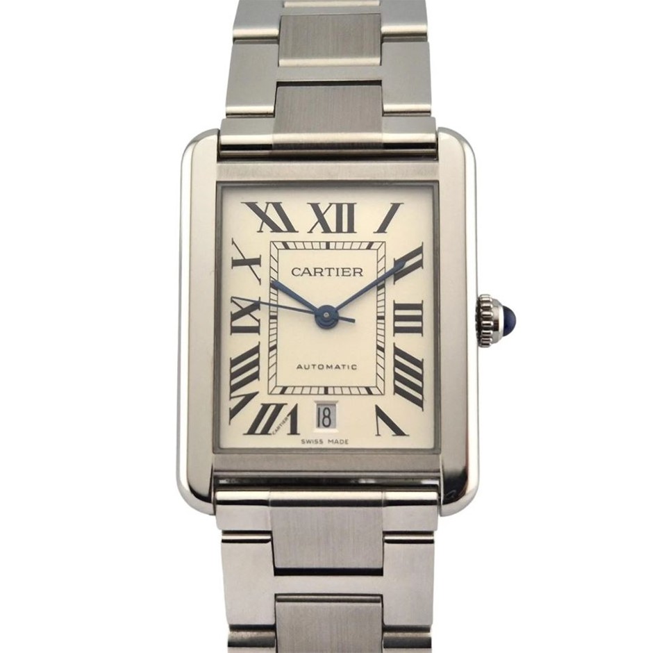 CARTIER W5200028 TANK SOLO XL AUTO 31MM 2014 BOX & PAPERS