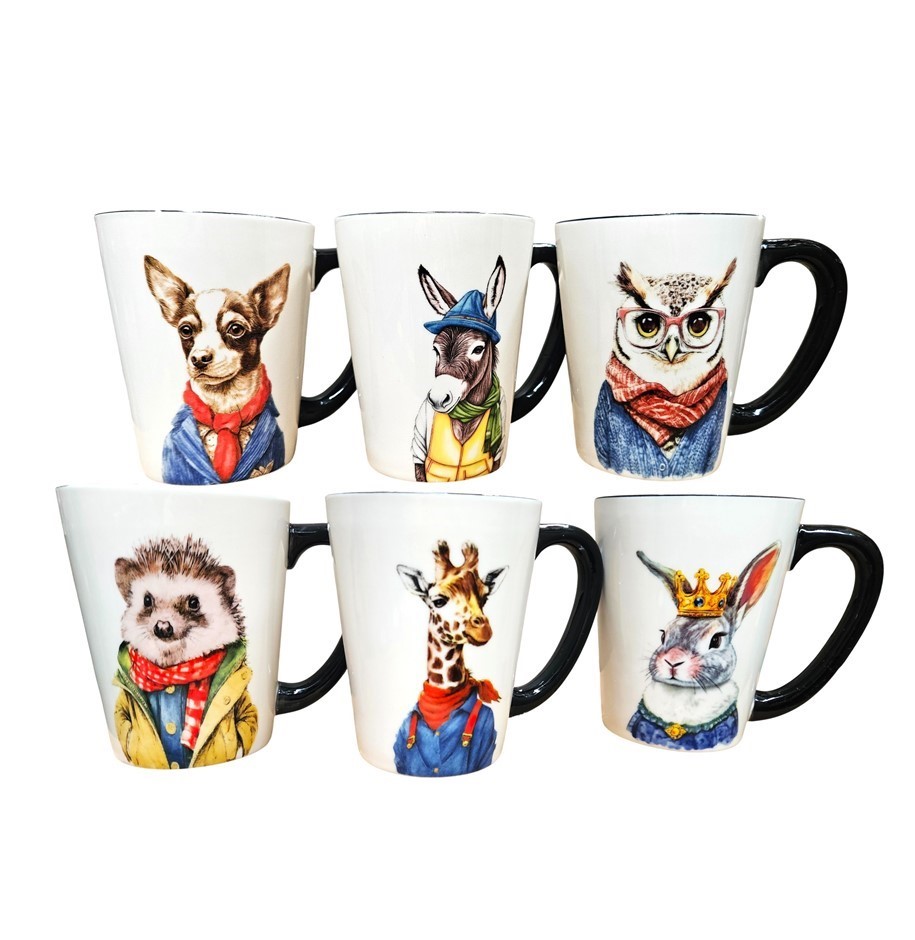 SIGNATURE HOUSEWARES 6pc Animal Mugs. N.B: 1 x mug is chipped.