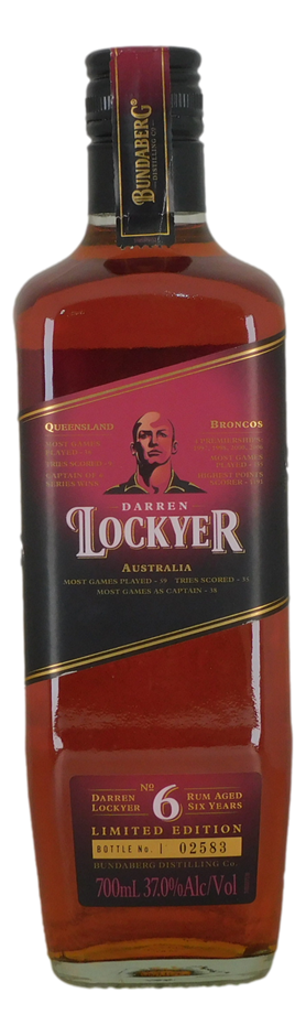 Bundaberg Rum Darren Lockyer #02583 (1x 700mL), QLD.