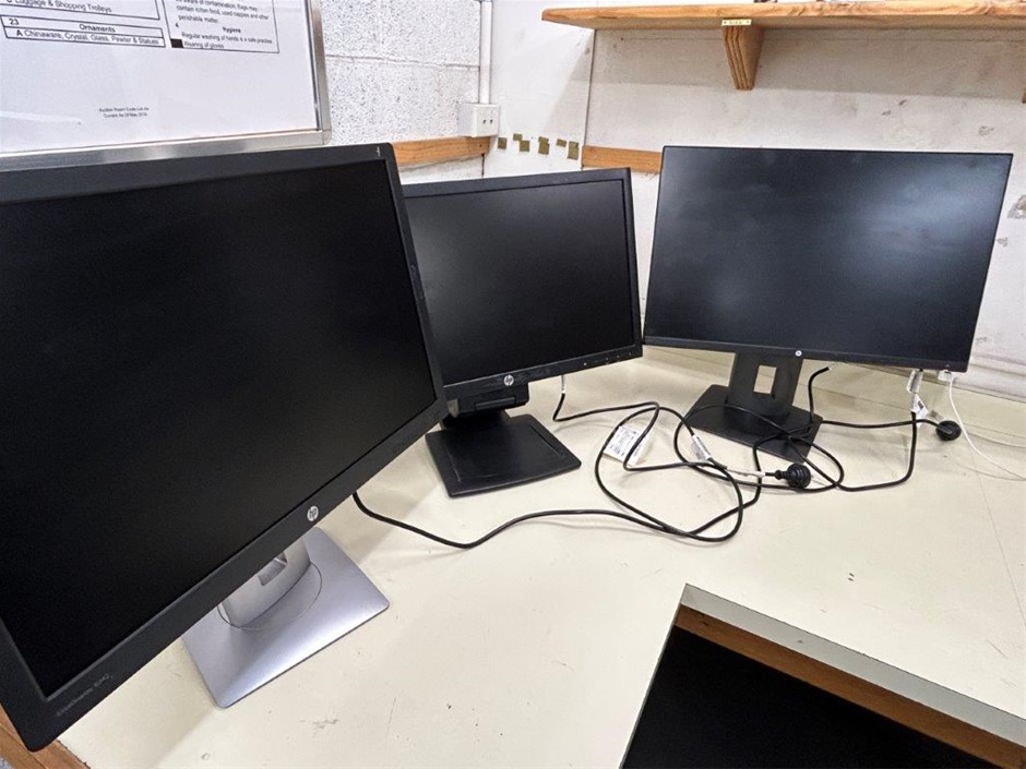 3 x Assorted HP Monitors including