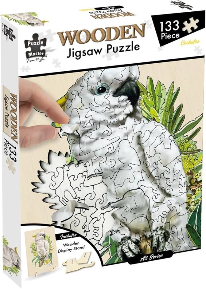 Puzzle Master Wooden Jigsaw Puzzle with Display Stand - Unique Animal-Shape