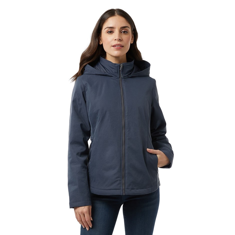 32DEGREES Women's Soft Tech Down Jacket, Size L, Navy.