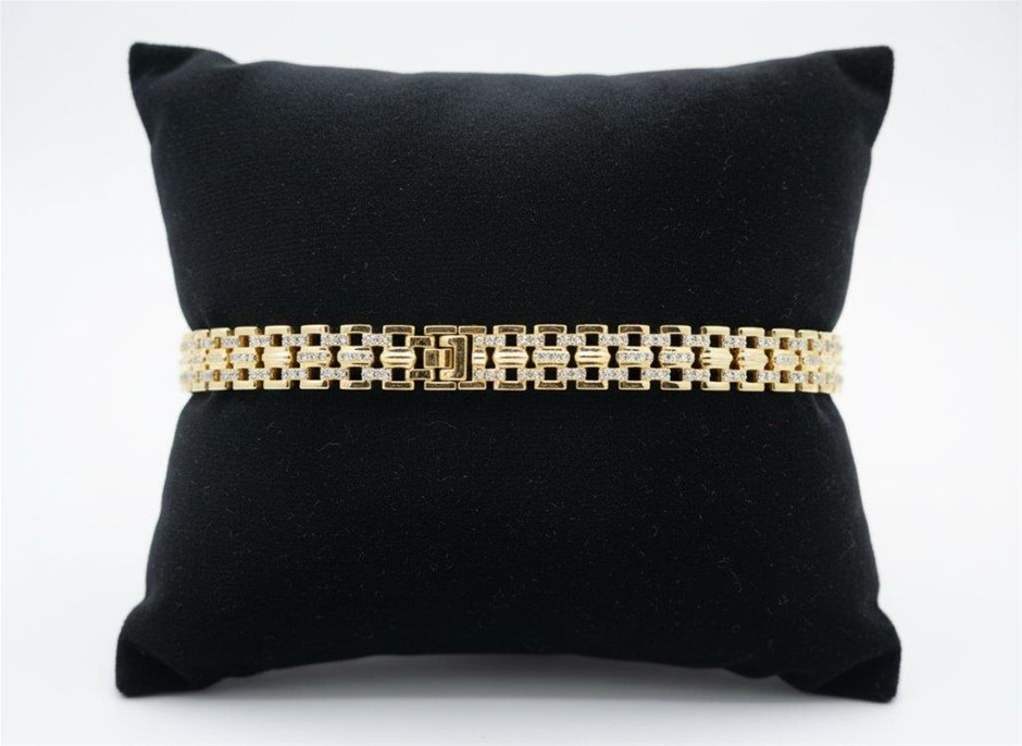 18K/Italy Yellow Gold Filled bracelet(stamped)-Bonus Gift
