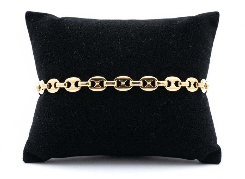 18K/Italy  Yellow Gold Filled bracelet(stamped)-Bonus Gift