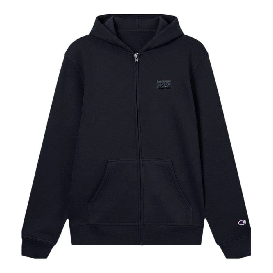 CHAMPION Men's Legacy Badge Zip Hoodie, Size M, Cotton, Navy, ATKXG. NB: ma