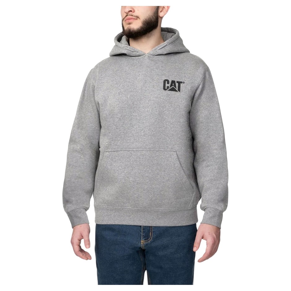 CAT Men's Trademark Hoodie, Size M, 70% Cotton, Heather Grey (10122), 80500