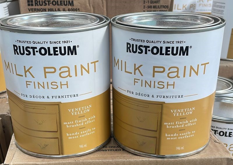 (2 Tins) Rust-Oleum Milk Paint Finish 946ml each tin - Venetian Yellow