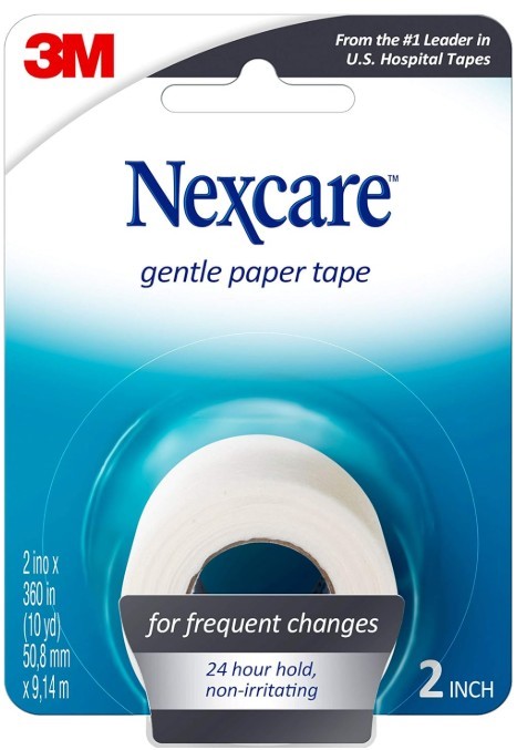 3x Nexcare Gentle Paper First Aid Tape, 2 Inches X 10 Yards, 0.2 Pound, 6 r