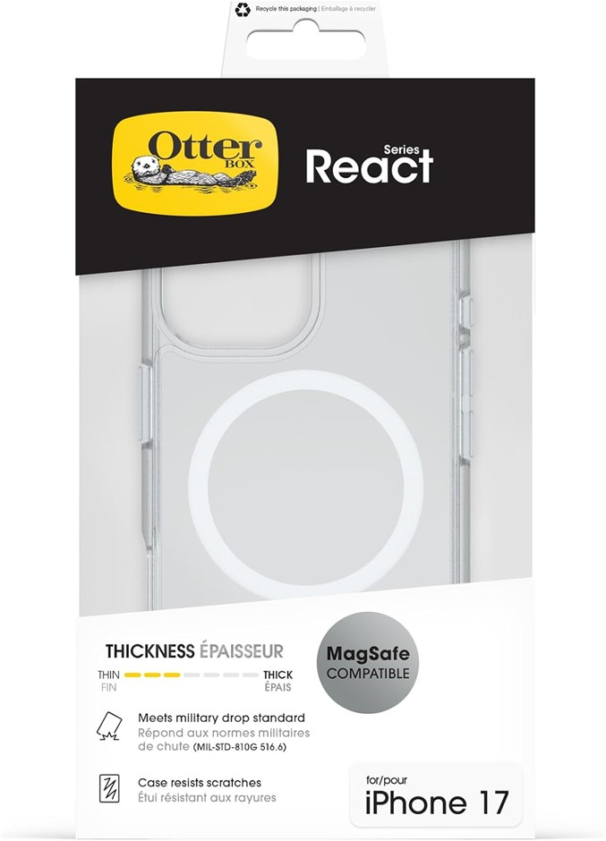 OtterBox React Series MagSafe Case for iPhone 17, Shockproof, Drop Proof, U