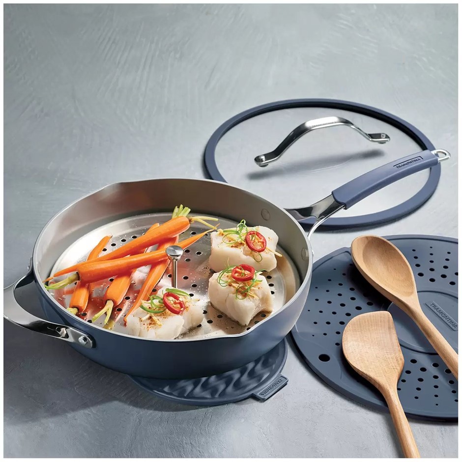 TRAMONTINA All In One Plus Pan Set NB: 1x missing Beechwood Utensil, moonbe