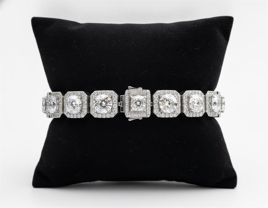 18k White Gold Filled  Bracelet stamped(18K)-17.5cm