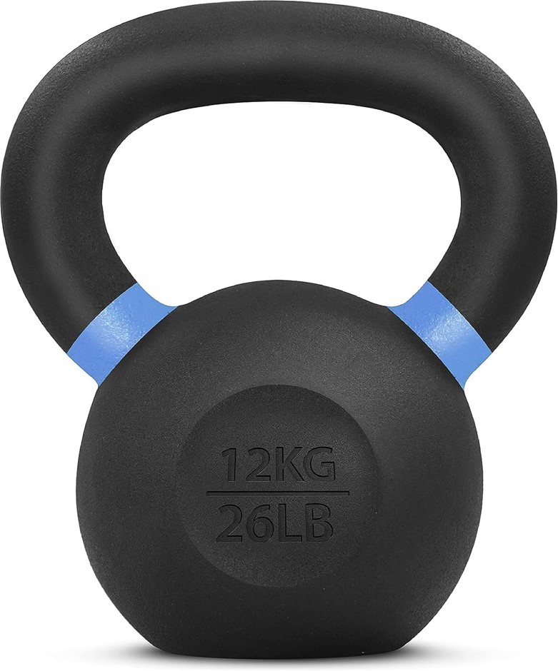 YES4ALL Powder Coated Cast Iron Competition Kettlebell with Wide Handles, 1