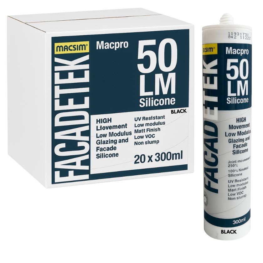 Macsim Facadetek Macpro 50LM Silicone Black – 300ml (Box of 20)