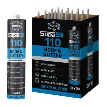 (Box Of 20) Admil Supasil 110 Roof & Gutter 100% Silicone 300G Cream