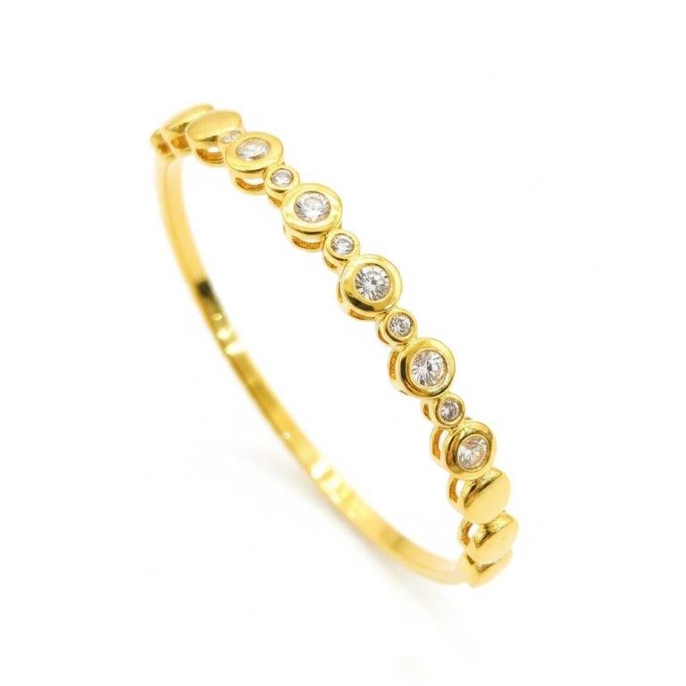 22k Stamped Yellow Gold Filled Bangle-60mm