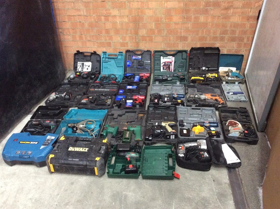 Mixed Brands Power Tools With Carry Cases