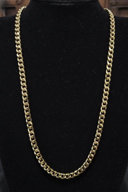 18K/Italy Stamped  Yellow Gold Filled  Chain 60cm-5mm-Bonus Gift