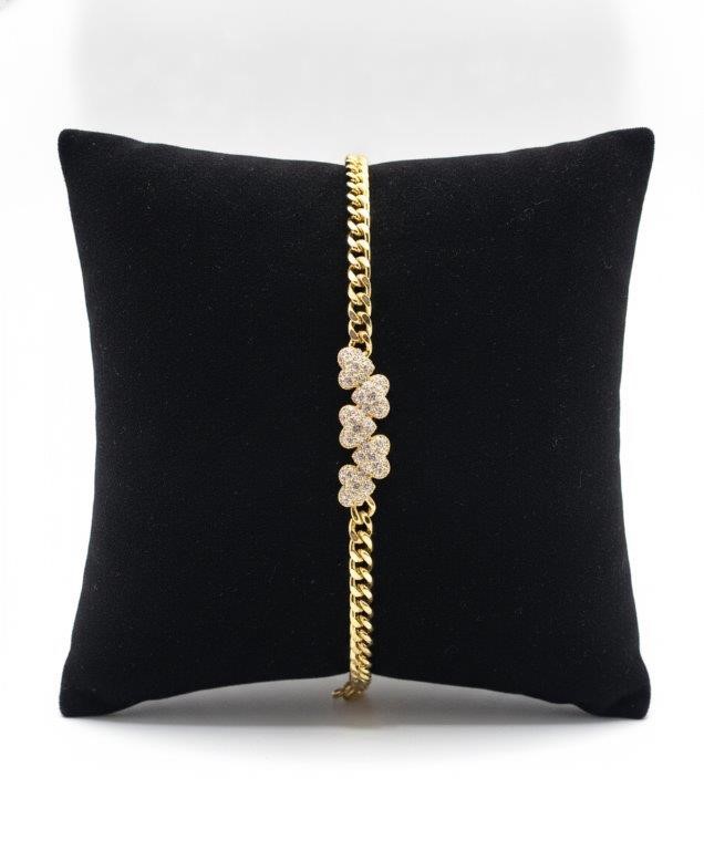 18K/Italy  Yellow Gold Filled Heart bracelet(stamped)-Bonus Gift