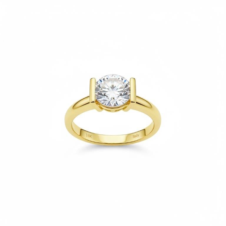 18K/ITALY Yellow Gold Filled Ring -Quality Guarantee-8 US-Bonus Gift