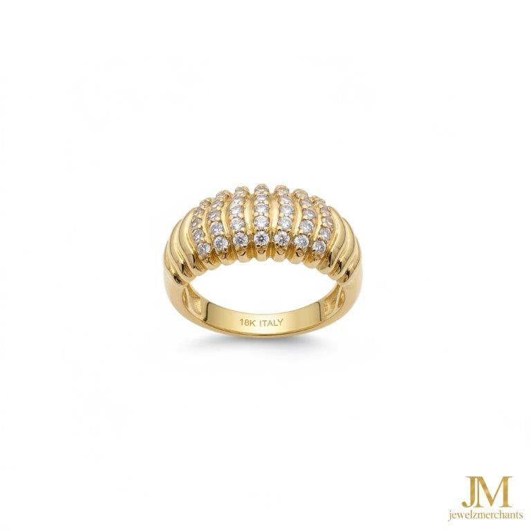 18K/ITALY Yellow Gold Filled Ring -Quality Guarantee-7 US-Bonus Gift