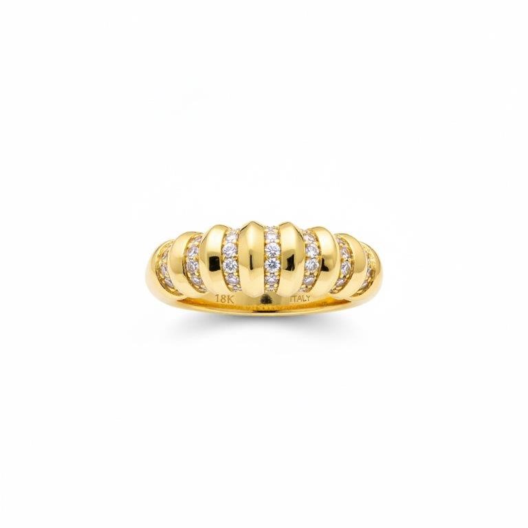 18K/ITALY Yellow Gold Filled Ring -Quality Guarantee-7 US-Bonus Gift