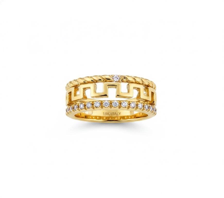 18K/Italy Gold Filled Ring -(stamped 18K/Italy)-Warranty Quality-Bonus Gift