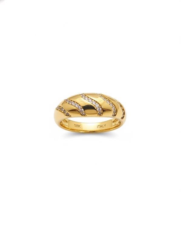 18K/Italy Gold Filled Ring -(stamped 18K/Italy)-Warranty Quality-Bonus Gift