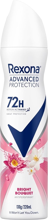 6 x REXONA Bright Bouquet Antiperspirant, 220mL (130g). NB: Bottles are soi