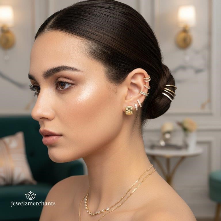 22K/Italy Gold Filled Earring -(stamped 22K/Italy)-Warranty Quality