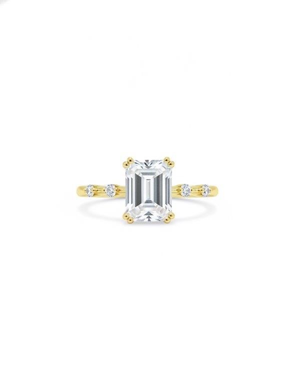 14K/Italy 2.0ct Emerald Cut Yellow Gold Filled Ring Warranty Quality-8US