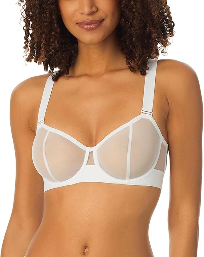 DKNY Women's Sheers Convertible Strapless Bra, Size 32D, White, DK4939. Bu