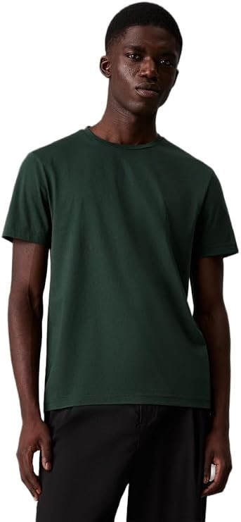 CALVIN KLEIN Men's Smooth Cotton T-Shirt, Size S, Midnight Forest, K10K1122