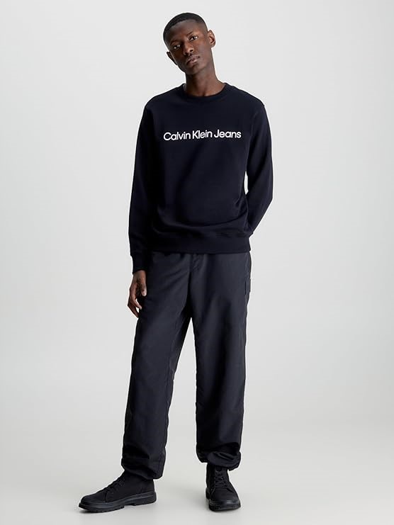 CALVIN KLEIN JEANS Women's Monologo Sweatshirt, Size XS, CK Black, J20J2191