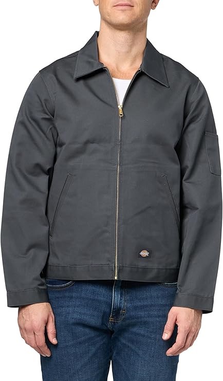 DICKIES Men's Unlined Eisenhower Jacket, Medium, Charcoal, JT75.  Buyers No