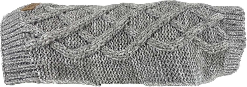 HUSKIMO Diamond Cable Dog Jumper, Grey, 22cm, HJDC22GR. Buyers Note - Disc